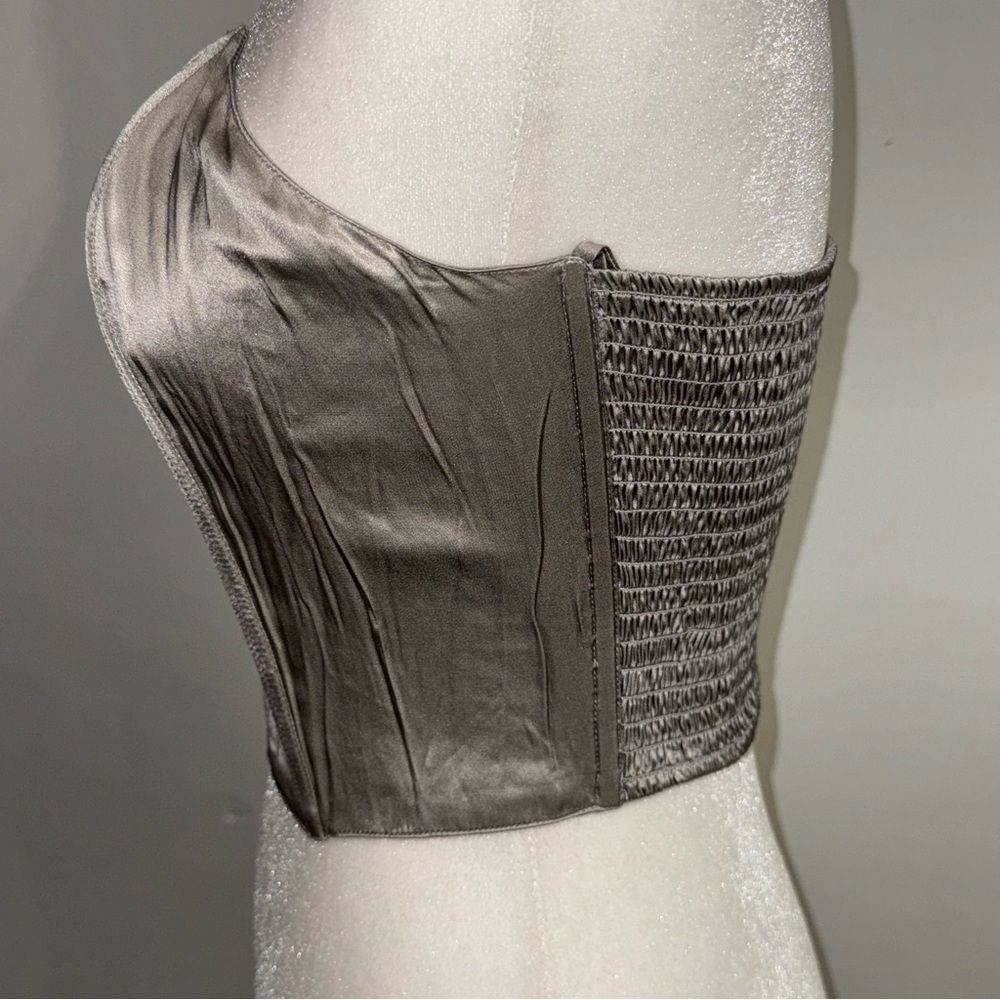 Vintage Nordstrom’s Lingerie Silk bustier Corset Strapless Top With Boning - Picture 3 of 11
